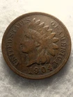 1904 INDIAN HEAD CENT NICE FULL LIBERTY BUT SCRATCHED SHIPS FREE! (2)
