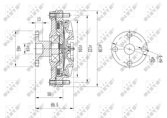 Fits NRF 49652 FAN CLUTCH