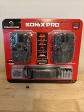Trail Camera Stealth 2 Pk Sonix Pro 36 MP Cellular Dual Sim 80 ft. Range 32GB SD