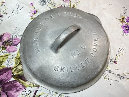 Vintage Wagner Drip Drop Skillet Cover Aluminum Lid No. 8 C-508 Silver #1