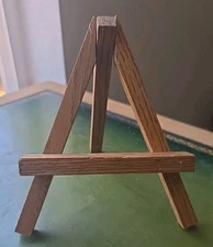 VTG Wood Small Art Stand Easel Holder Display 4 1/2" Tall Home Décor