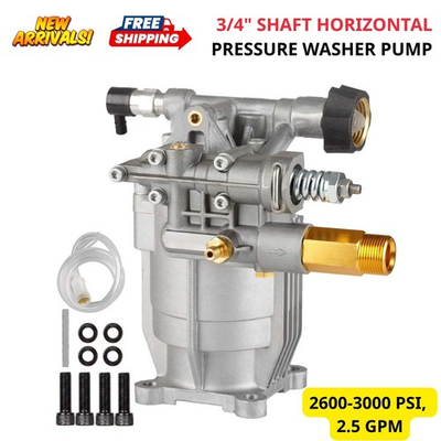 #ad 3 4quot; Shaft Horizontal Pressure Washer Pump 2600 3000 PSI 2.5GPM for Honda GC160 $95.25