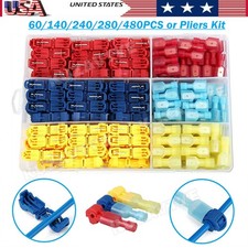 60/480PCS T-Tap Wire Connector Self-Stripping Quick Splice Cable Spade Terminals