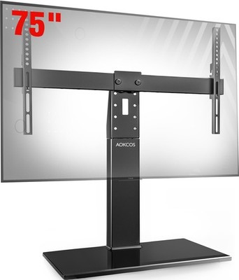 AOKCOS TV Standfuß TV Ständer Schwenkbar Höhenverstellbar für 32-75 Zoll