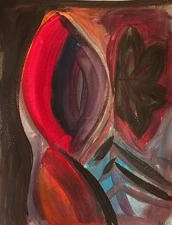 Abstact Autumn Leaves Home Decor ~ Original Acrylic 9X12 Paper Modern Painting