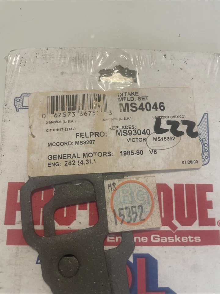Juego de juntas de colector de admisión de motor rollo MS4046 Chevrolet GMC Pontiac Foto 2 de 2