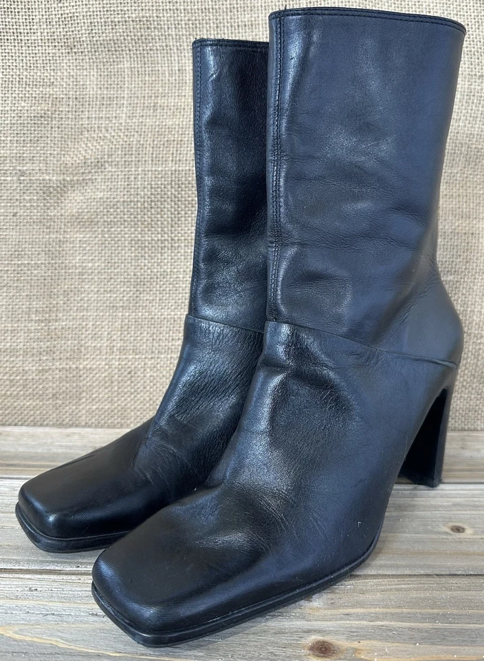 Botas Amanda Smith meia panturrilha couro profissional carreira cidade chique tamanho 6 M - Imagem 4 de 4