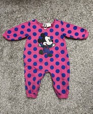 Vintage 90s Disney Mickey Mouse Embroidered Polka Dot Romper Size 18 Months