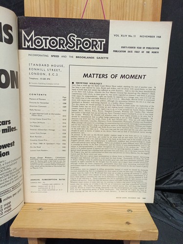 Vintage 1968 MotorSport Magazine Collection Bundle 10x Issues Motor Racing - Picture 21 of 24