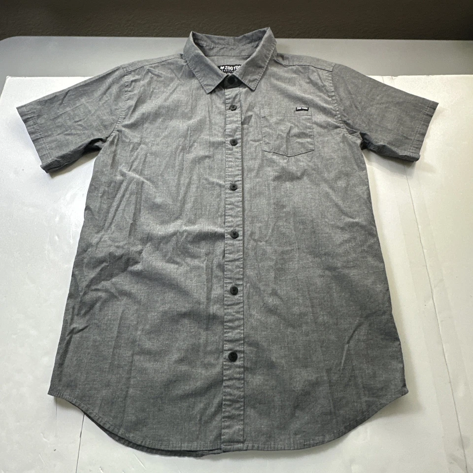 Camisa gris abotonada manga corta ZOO YORK Irrompible para niños XL 18/20 #286 Foto 3 de 4