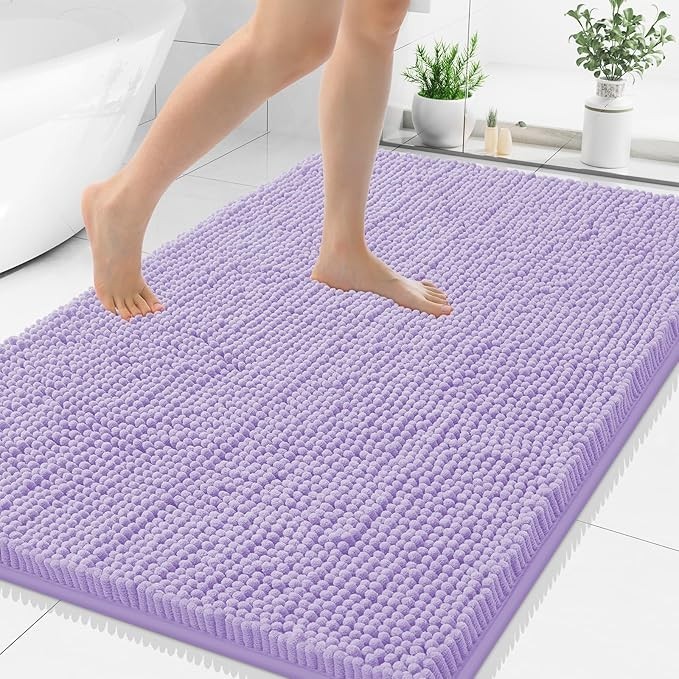 New! Smiry Luxury Chenille Bathroom Rugs 40x32" Soft Absorbent Shaggy Bath Mat *