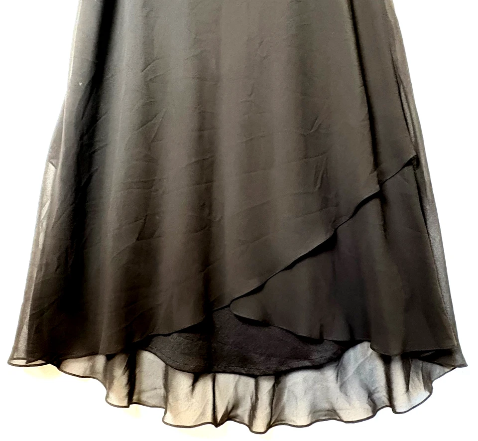 Falda Alex Evenings XL Negra Transparente En Capas Maxi Formal Que Hada Balletcore Foto 4 de 4