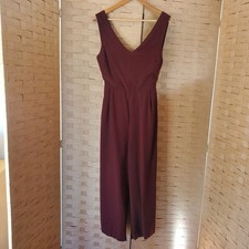 Le Lis Jumpsuit Size Medium Maroon V-Neck V-B...