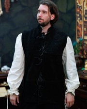 Mytholon Laertes Weste Wildleder Schwarz 3XL Larp Mittelalter #12252