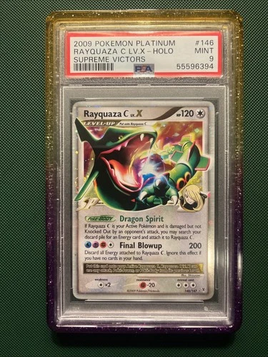 Pokemon Rayquaza C Lv.X Supreme Victors Holo Ultra Rare #146 PSA 9 Mint Swirl