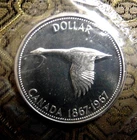 PL  CANADA 1967 centennial BU UNCIRCULATED silver dollar GOOSE coin sealed
