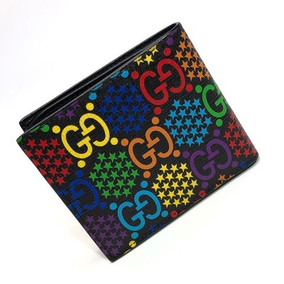 Unused Level Rare Gucci GG Psychedelic Black Multicolor Bi 