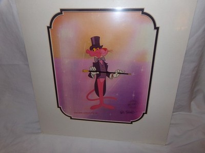 1991 LTD CERI CEL DOUBLE SIGNED BY FRIZ FRELENG PINK PANTHER IN TOP HAT SERGRAPH