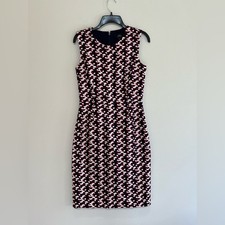 NWT J. Crew Sleeveless Portfolio Dress in Geometric Print Burgundy, size 4