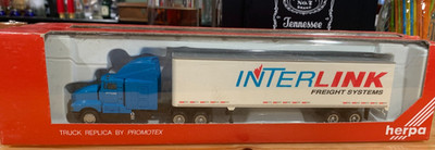 Promotex Herpa HO 1/87 Interlink Freight Systems Kenworth Tractor & Trailer NIB
