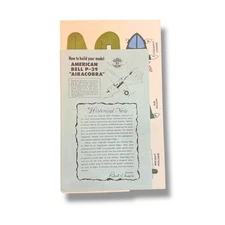 1985 Tru Flite Bell P39 Airacobra Paper Model Kit WWII Fighter Reprint Sheets