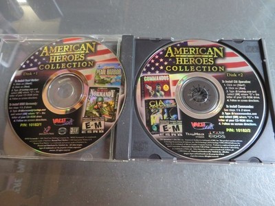American Heroes Collection (PC, 2001)2 DISC ONLY*Pearl Harbor,Normandy*Commandos