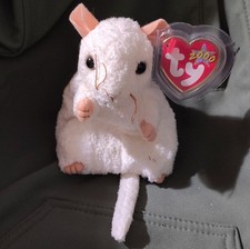 Ty Cheezer Beanie Baby Plush White Mouse 2000 Beanie Babies