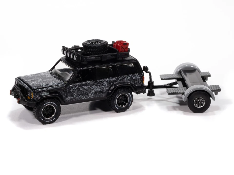 JOHNNY LIGHTNING JLBT022 1:64 JEEP CHEROKEE XJ W/ TOW DOLLY (TOW-N-GO) - Image 2 of 3