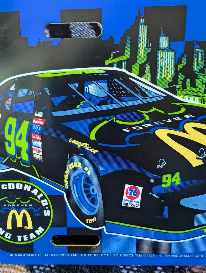 1995 Bill Elliott #94 BATMAN FOREVER McDonald’s Wincraft Plastic License Plate - Image 4 of 4