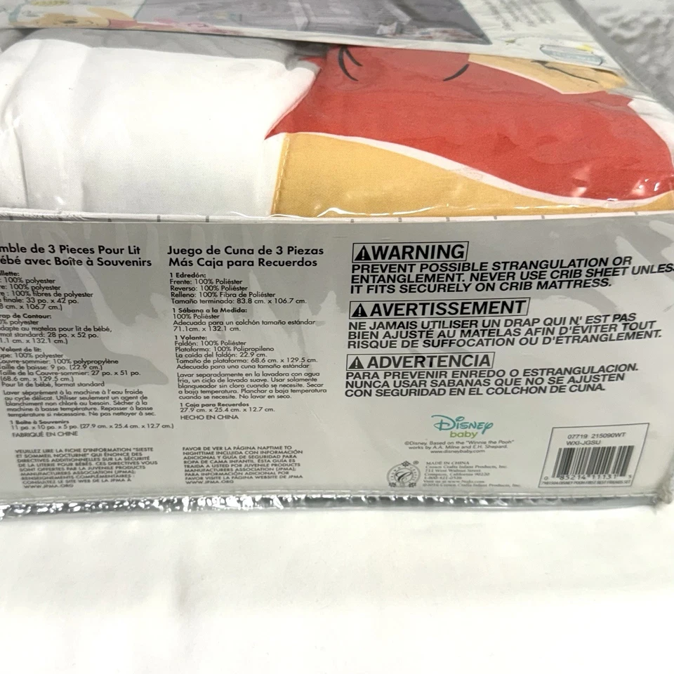 Disney Winnie The Pooh Primer Mejor Amigo Juego de 3 Piezas Cuna Infantil Nuevo Foto 4 de 4
