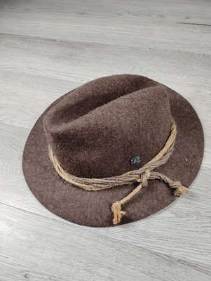 Kitzo Alpen Hat Cap Mens Brown 100% Wool  Outdoor 61 Austria Alps Mountains