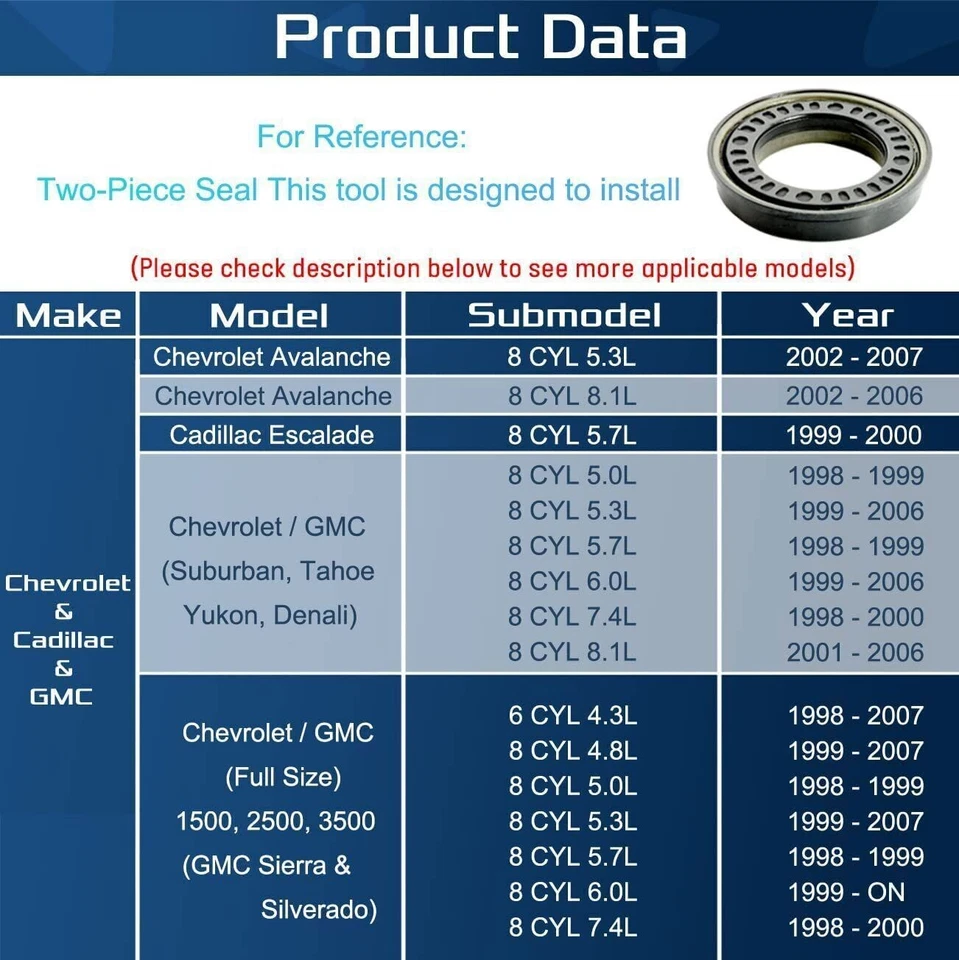 Herramienta de instalación de controlador de sello de salida frontal Adapt-A-Case para GM NP246/261/263 TM109RAC Foto 4 de 4