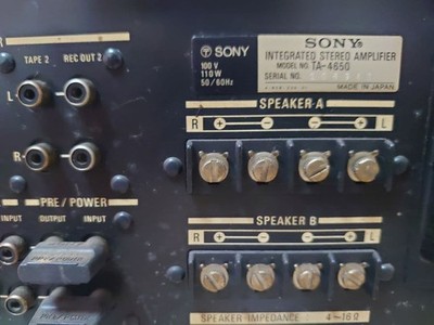 SONY TA-4650 Integrated Stereo Amplifier Vintage Audio Bass Treble