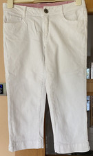 White 3/4/ Cropped/Capri Length Jeans Size 10 Summer Sun Holiday Matalan Falmer