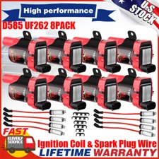 8 Performance Ignition Coil UF262&Spark Plug Wire Set for Chevy GMC Sierra Yukon