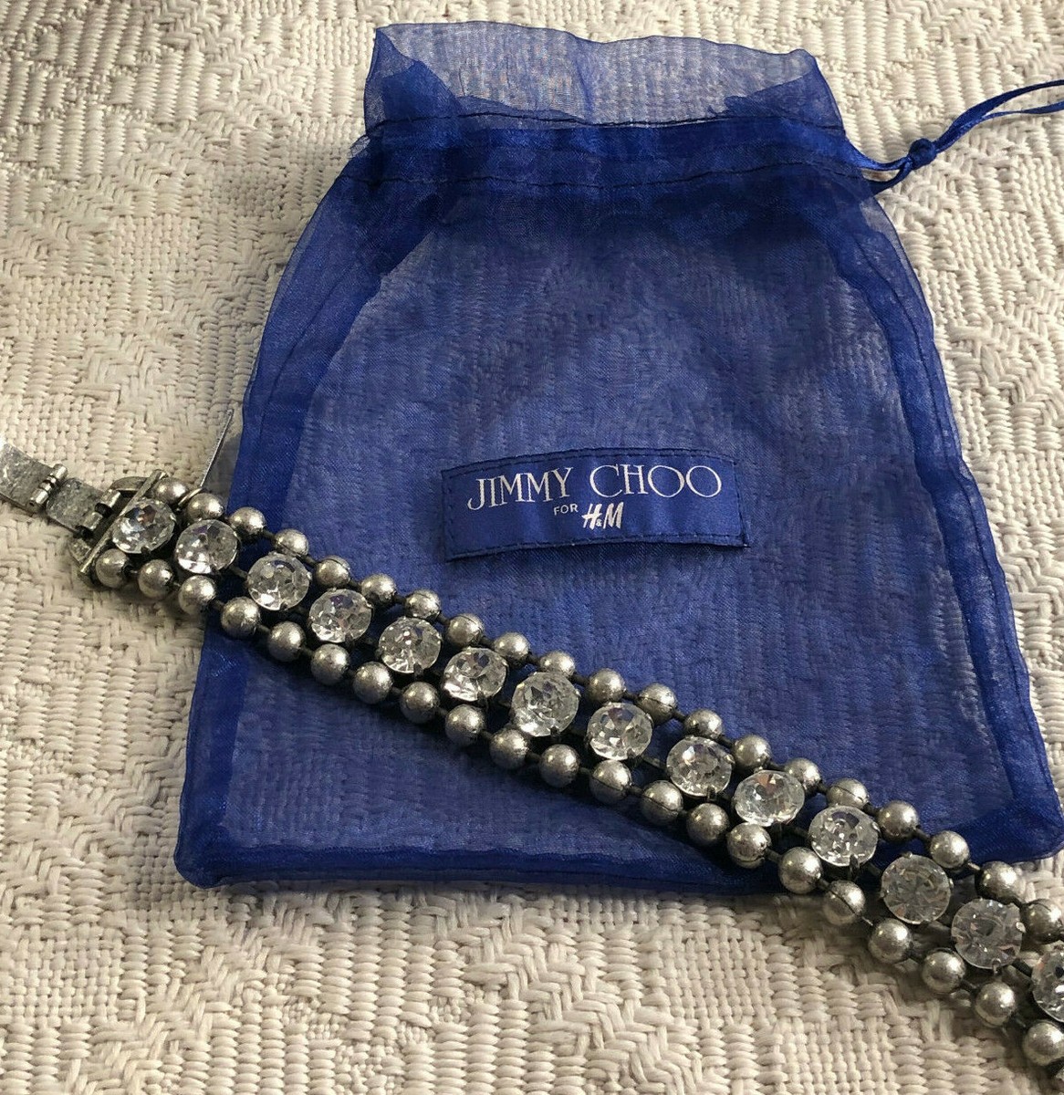 【関税込み】Jimmy Choo Jewels JIMMY CHOO FOR H&M SILVER AND RHINESTONE BRACELET - BLINGY