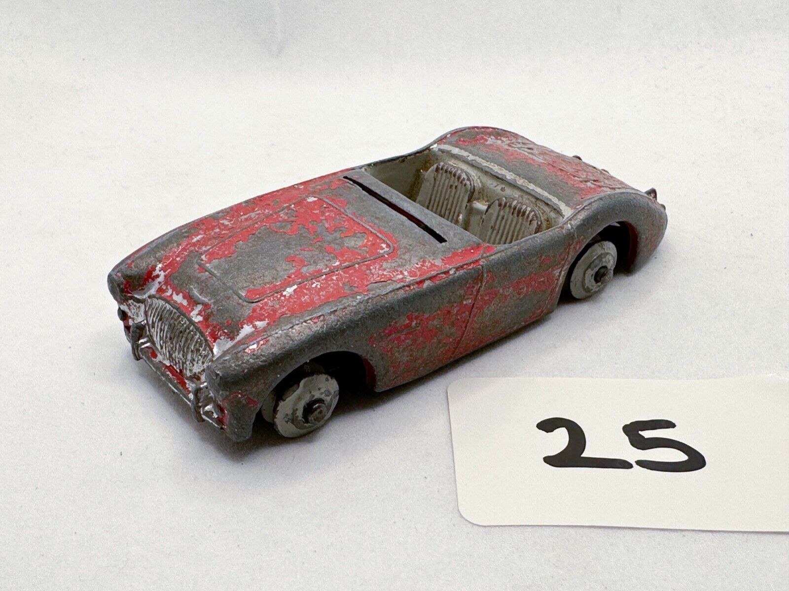 V RARE DINKY TOYS # 103 AUSTIN HEALEY 100 SPORTS TOURING RED/GREY DIECAST 1957