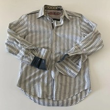 Robert Graham All Over Print Long Sleeve French Cuff Button Front Shirt Men's M