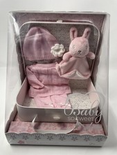 You & Me Baby So Sweet 16" Layette Set Muñeca Conjunto Rosa Tejido + Maleta