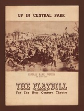 Wilbur Evans "UP IN CENTRAL PARK" Betty Bruce 1945 Broadway Opening Playbill