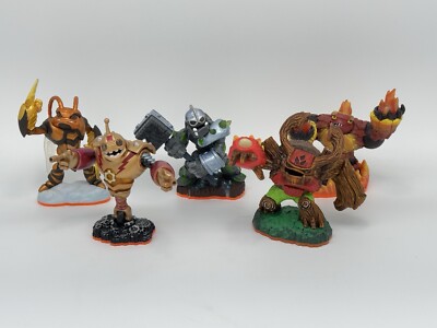 Lot Of 5 x Skylanders Giants - Hothead , Swarm , Crusher , Bouncer ,  Tree Rex