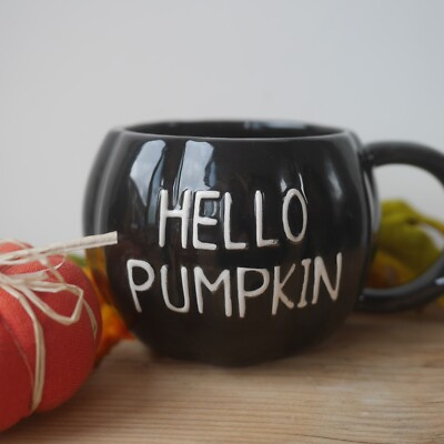 Pumpkin Mug | Hello Pumpkin | Becher in Kürbisform | Schwarz Becher