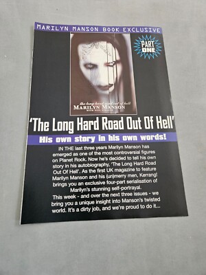 TPEEP134 MAGAZINWERBUNG 11X8'' MARILYN MANSON - DER LANGE HARTE WEG AUS DER HÖLLE 