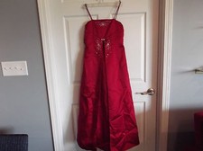 EUC David's Bridal Michaelangelo formal gown size 12 apple red