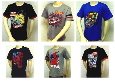 Marvel Spiderman T-Shirt Hot Wheels Kinder Jungen 98, 104, 110, 116, 128, 140