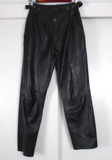 Verducci Extra Small Leather Pants High Rise Straight Vintage Black Lined Pocket