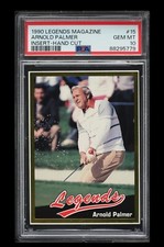 1990 🏌️ Golf, Legends Magazine Hand Cut Card ⛳ Arnold Palmer #15, PSA-10 