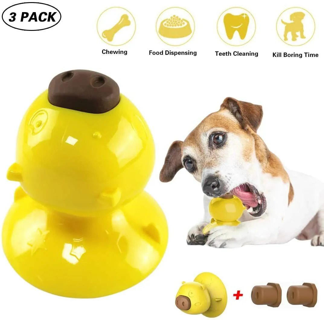 Dog Lick Toy Teeth Cleaning Chew Slow Feeder for Dog Bathing Grooming  w/Treats