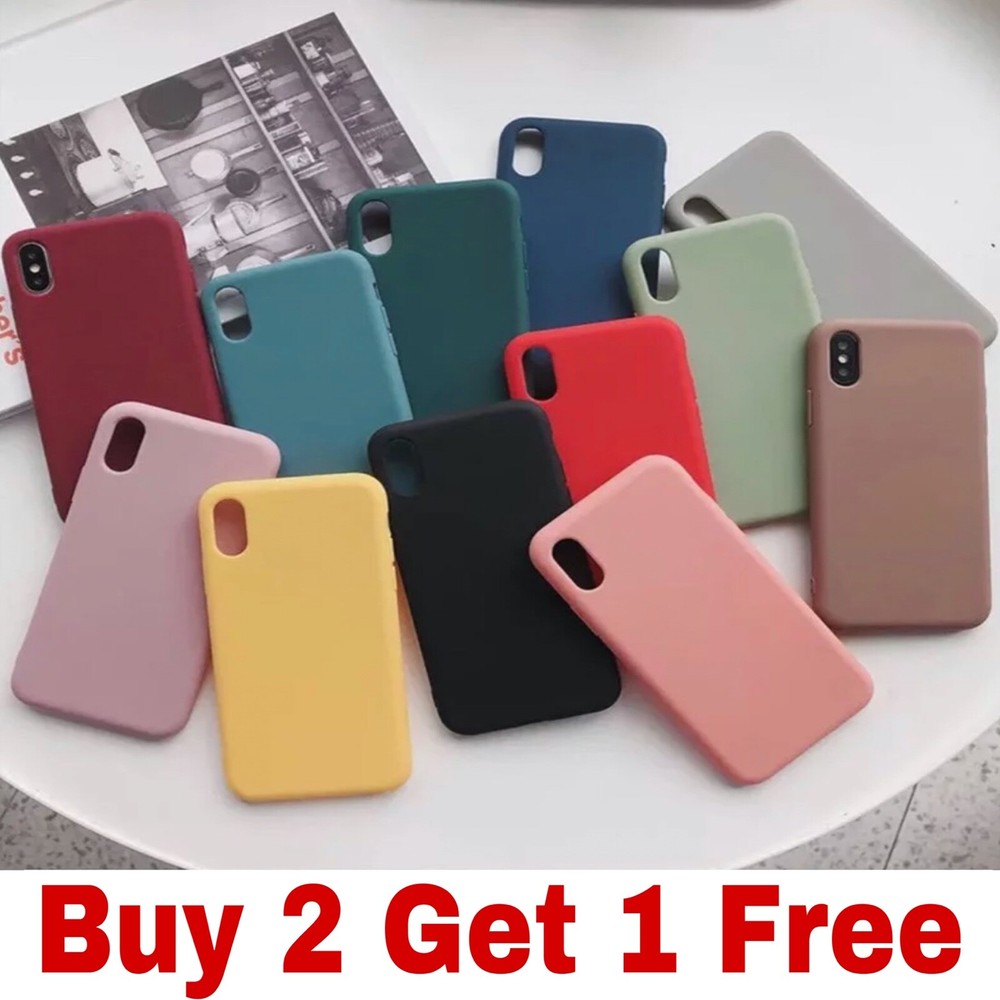 Silicone Case For iPhone 12 11 Pro Max Mini X Max Rubber Soft Shockproof Cover