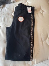 BRAND NEW WONDER NATION BLACK JEGGINGS WITH CHEETAH TRIMMING GIRLS SZ XL 14-16
